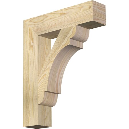 Ekena Millwork Olympic Block Rough Sawn Bracket, Douglas Fir, 4"W x 18"D x 22"H BKT04X18X22OLY05RDF
